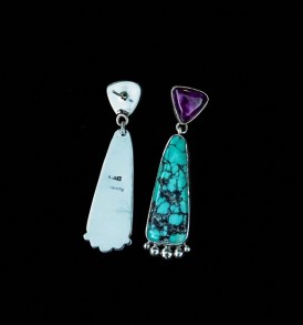 Sugilite & Hubei Turquoise Earrings